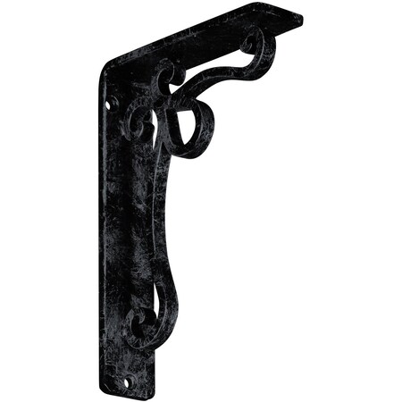 Ekena Millwork Orleans Wrought Iron Bracket, (Single center brace), Antiqued Pewter 1 1/2"W x 5 1/2"D x 8"H BKTM01X05X08SOLAPW